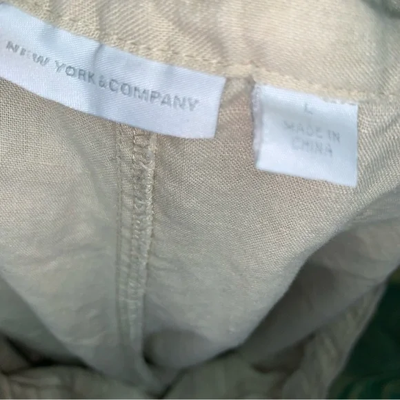New York & Company Cream Linen Pants Size Large - Picture 6 of 7